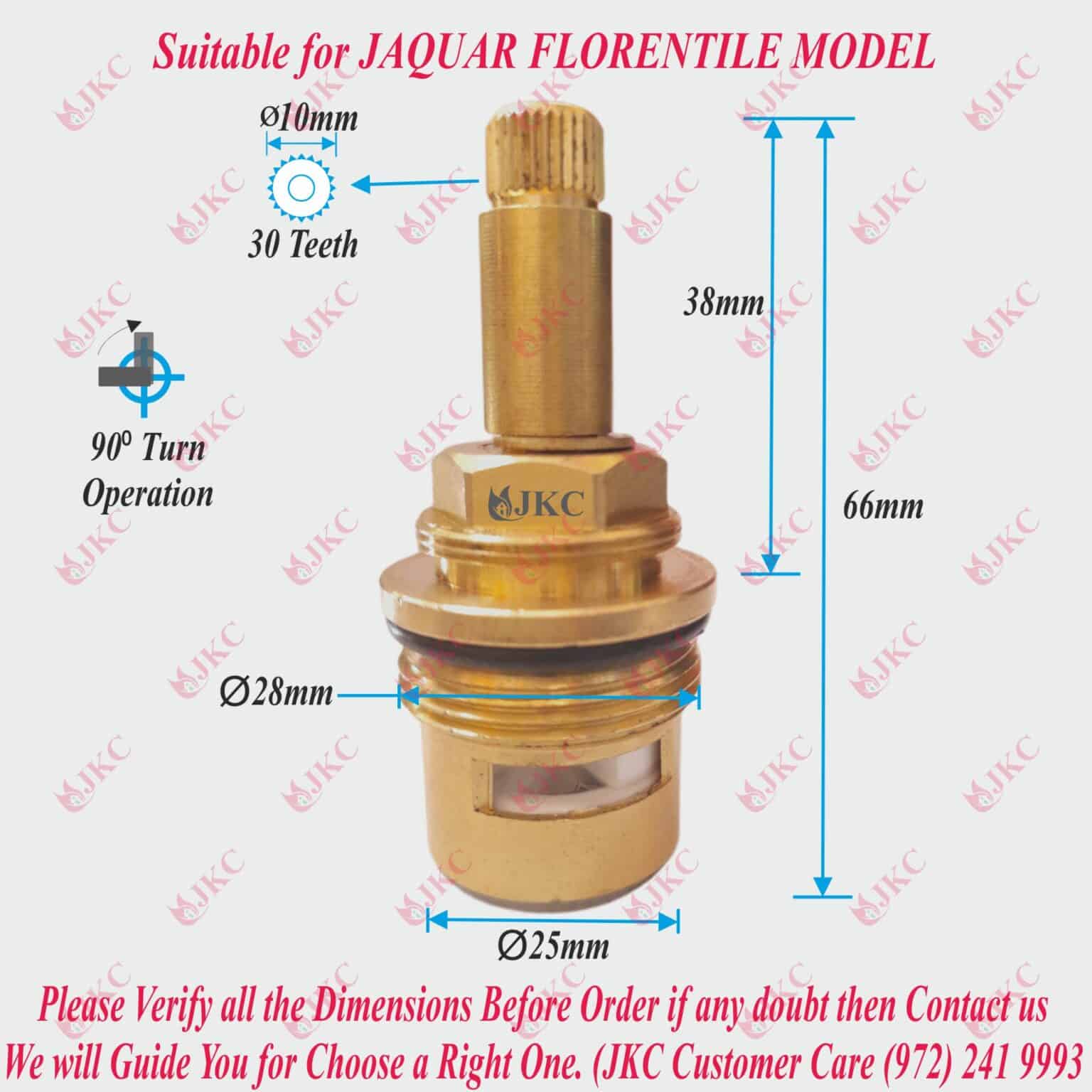 Buy Latest JKC Jaguar Type Florentine Model Tap Spindle for Wall Mixer