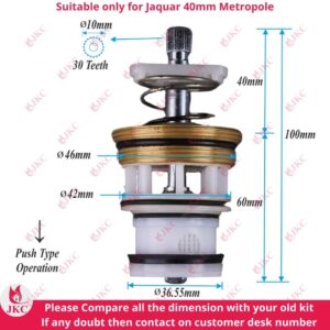 jaquar type 40mm metropole piston kit for repair or replace