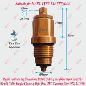 JKC Marc Type Water Tap Spindle - 1/2" (JKC-1033)