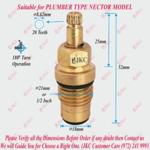 JKC Plumber Type Water Tap Spindle - 1/2" (JKC-1044)