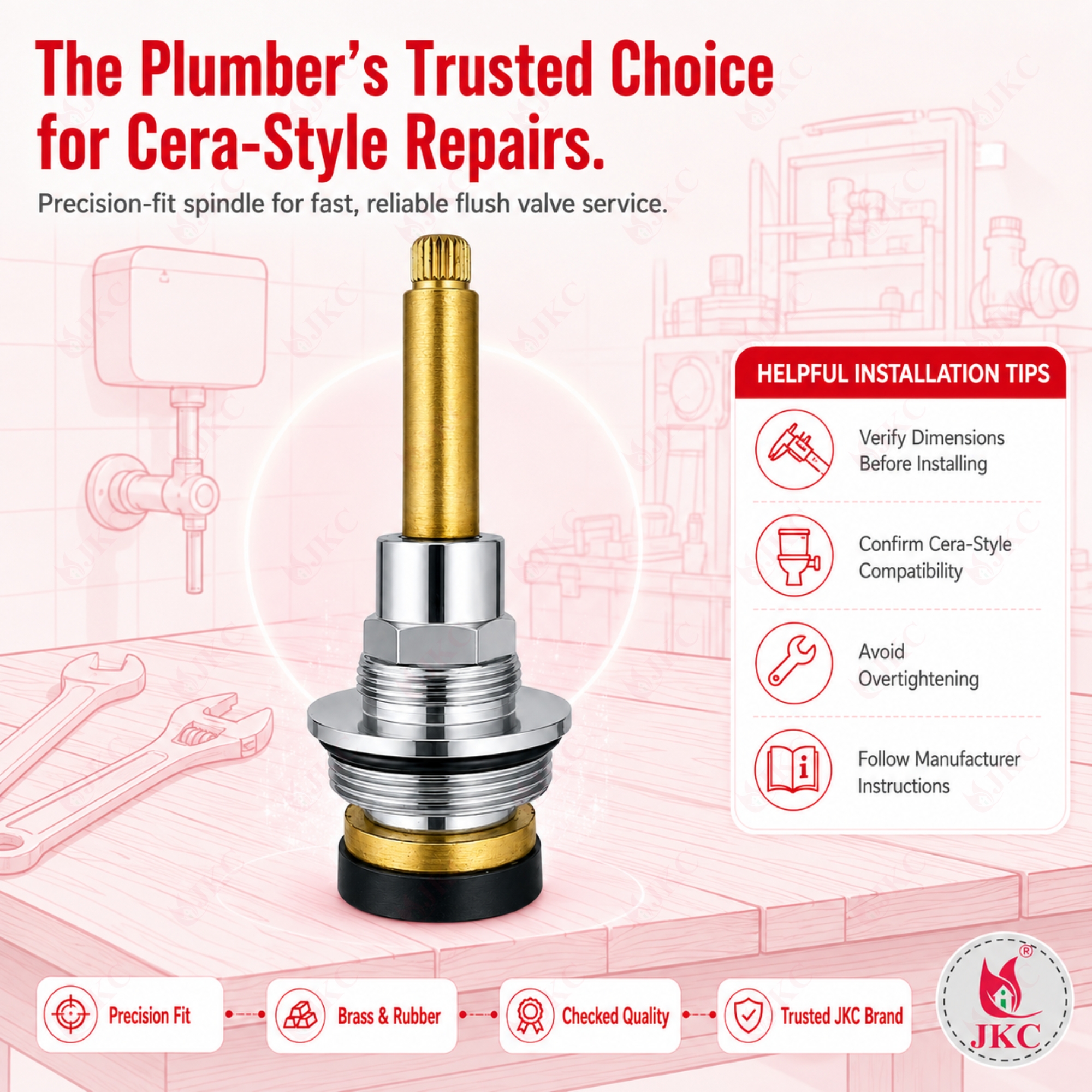 1073 – Cera Type Flush Valve Spindle (12) cera type flush valve spindle