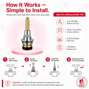 JKC Cera Type Flush Valve Spindle - 32mm (JKC-1073) cera type flush valve spindle