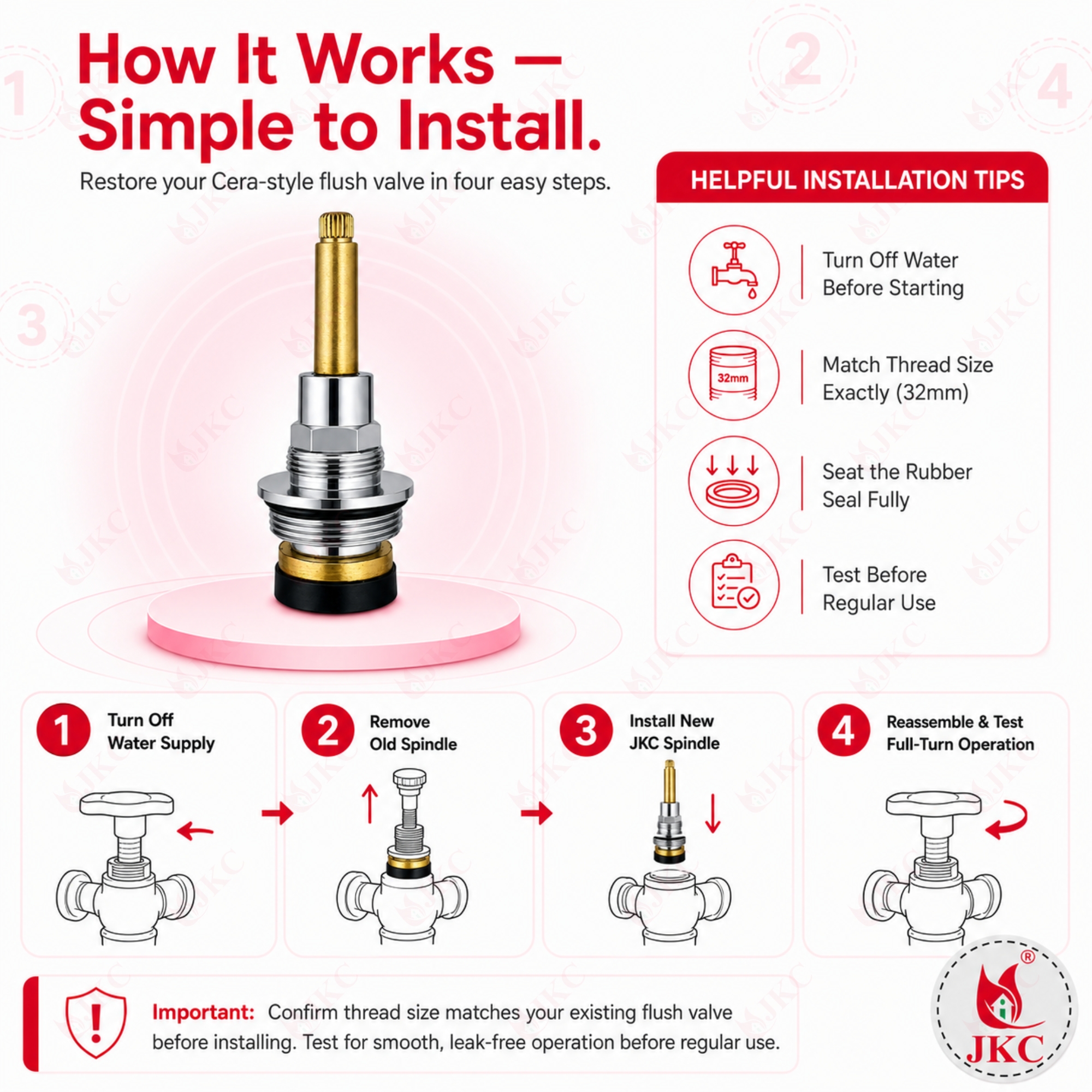 1073 – Cera Type Flush Valve Spindle (13) cera type flush valve spindle