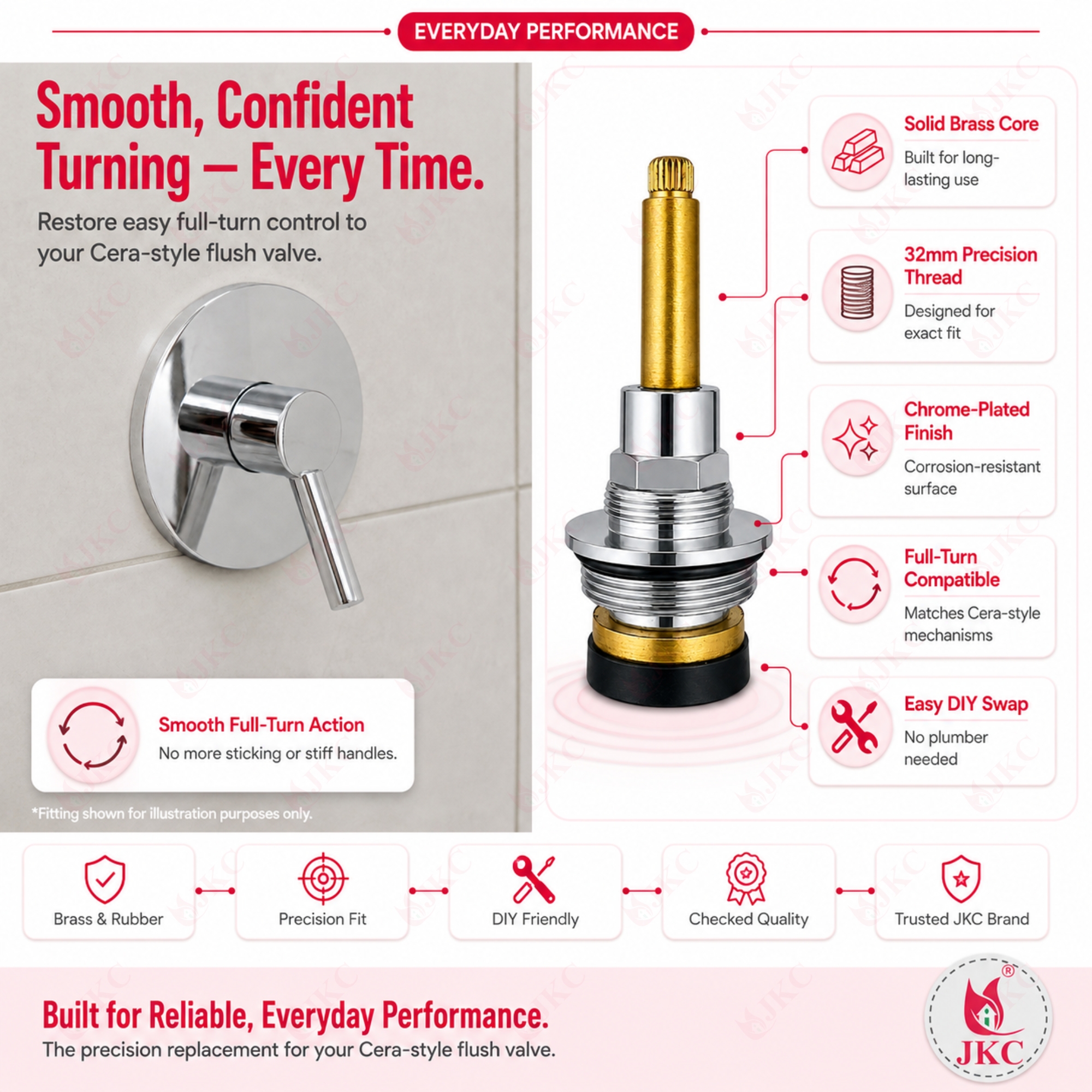 1073 – Cera Type Flush Valve Spindle (6) cera type flush valve spindle