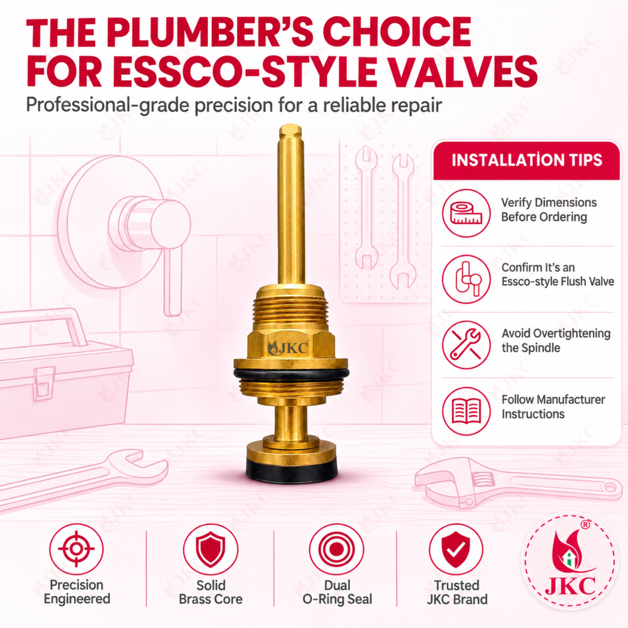1074 – Essco Type Flush Valve Spindle (12) essco type flush valve spindle