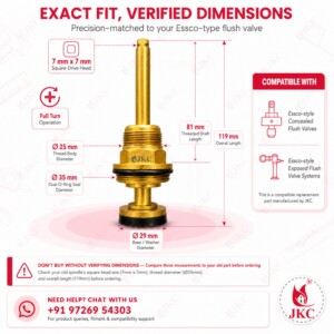 essco type flush valve spindle