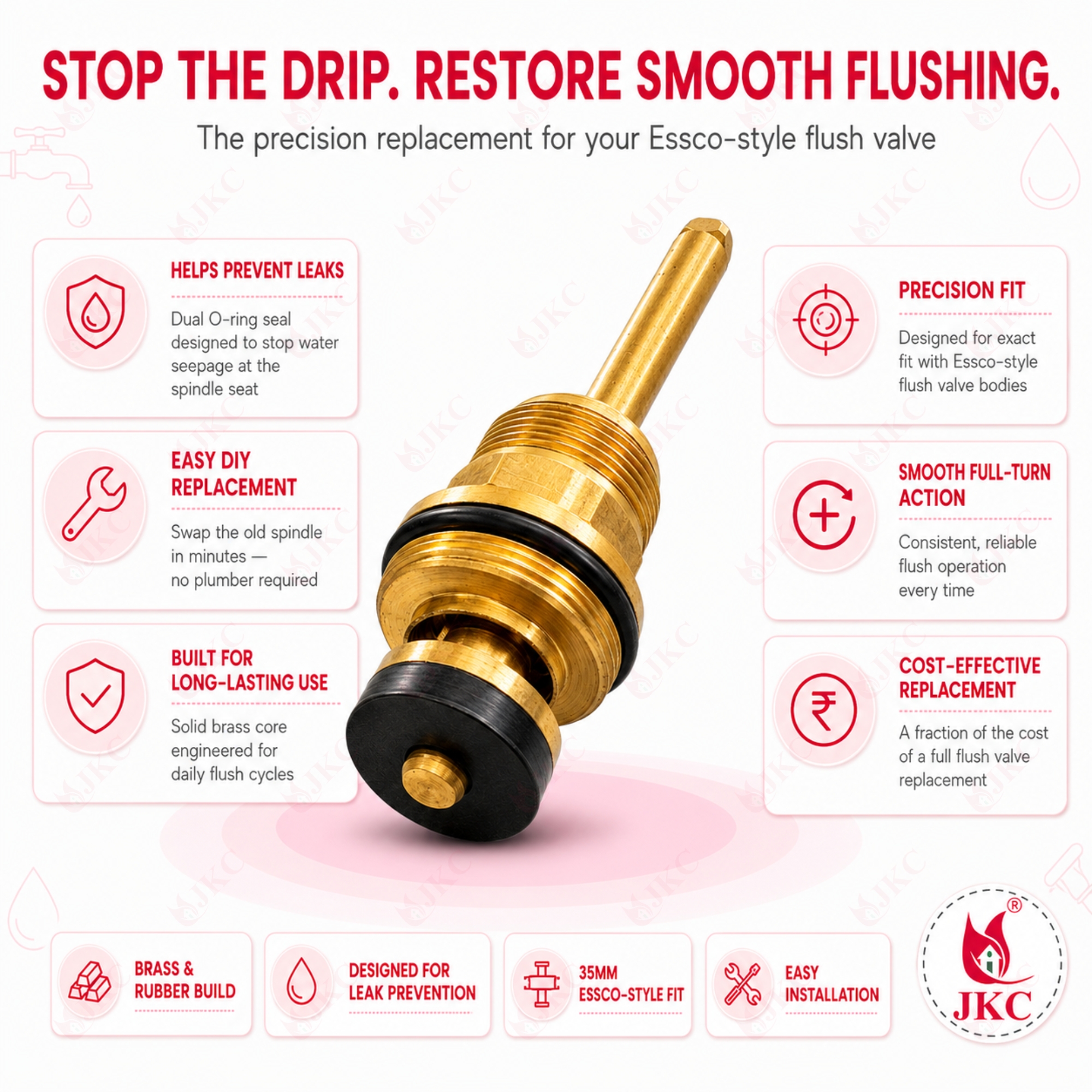 1074 – Essco Type Flush Valve Spindle (4) essco type flush valve spindle