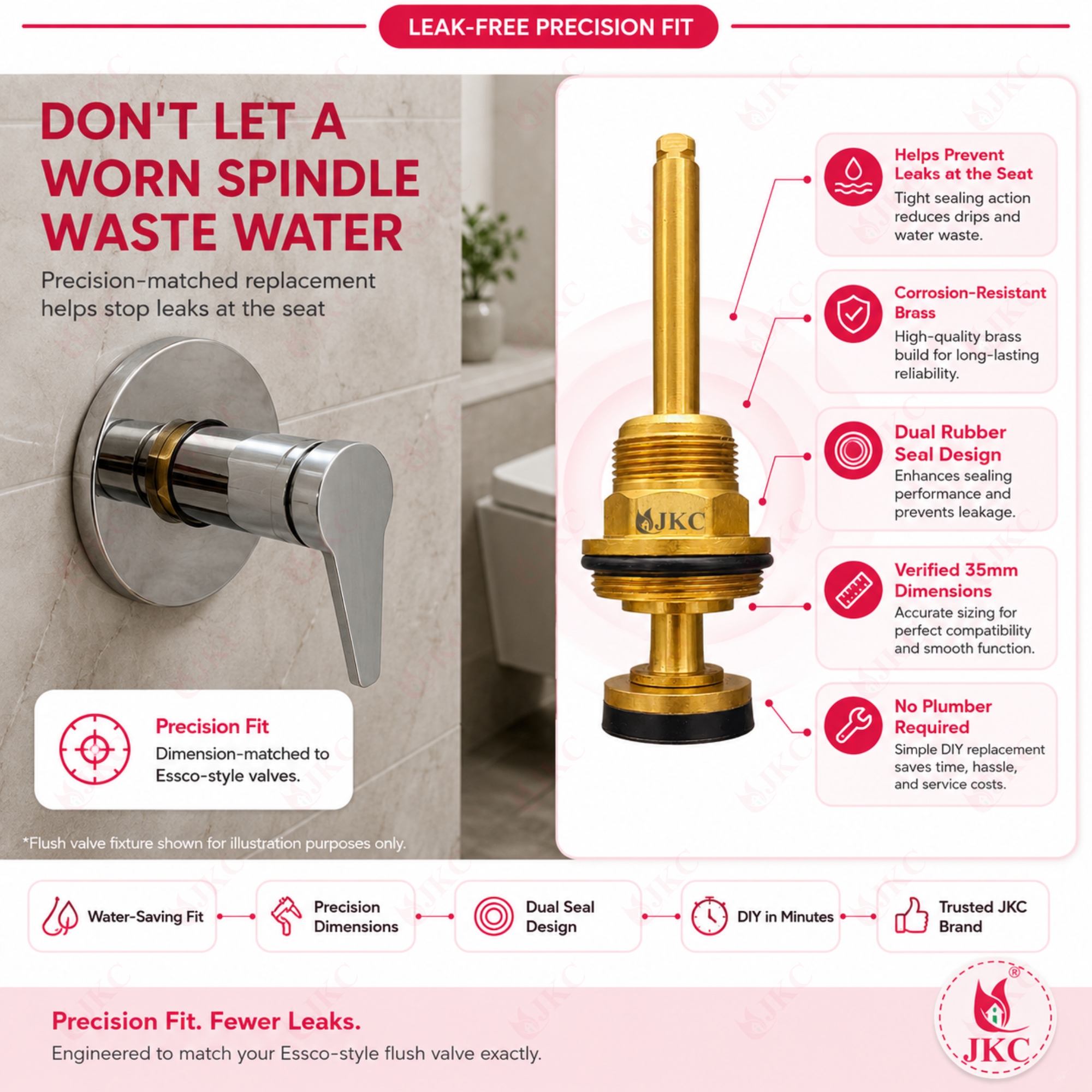 1074 – Essco Type Flush Valve Spindle (7) essco type flush valve spindle