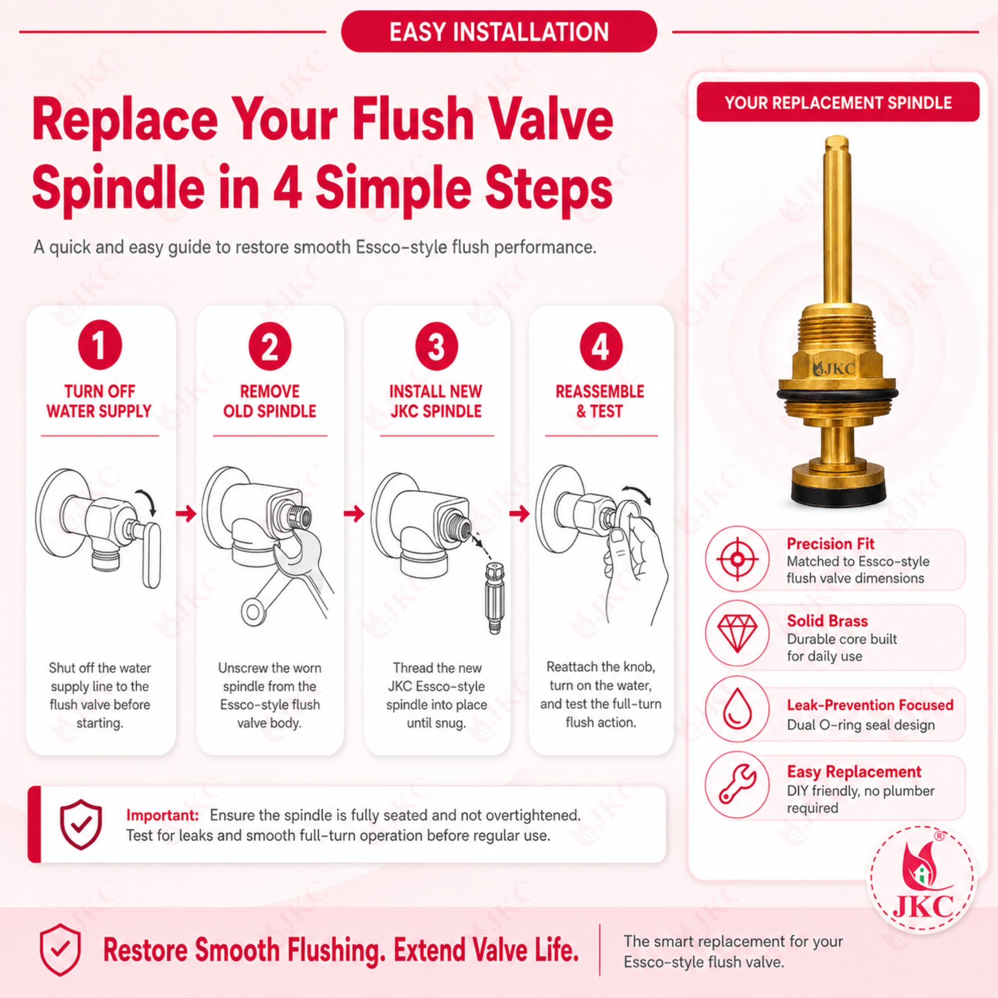 1074 – Essco Type Flush Valve Spindle (8) essco type flush valve spindle