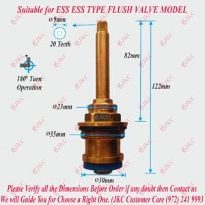 JKC Ess Ess Type Flush Valve Spindle - 35mm (JKC-1075)