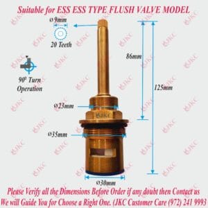 JKC Ess Ess Type Flush Valve Spindle - 35mm (JKC-1081)