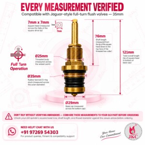 jaguar type flush valve spindle