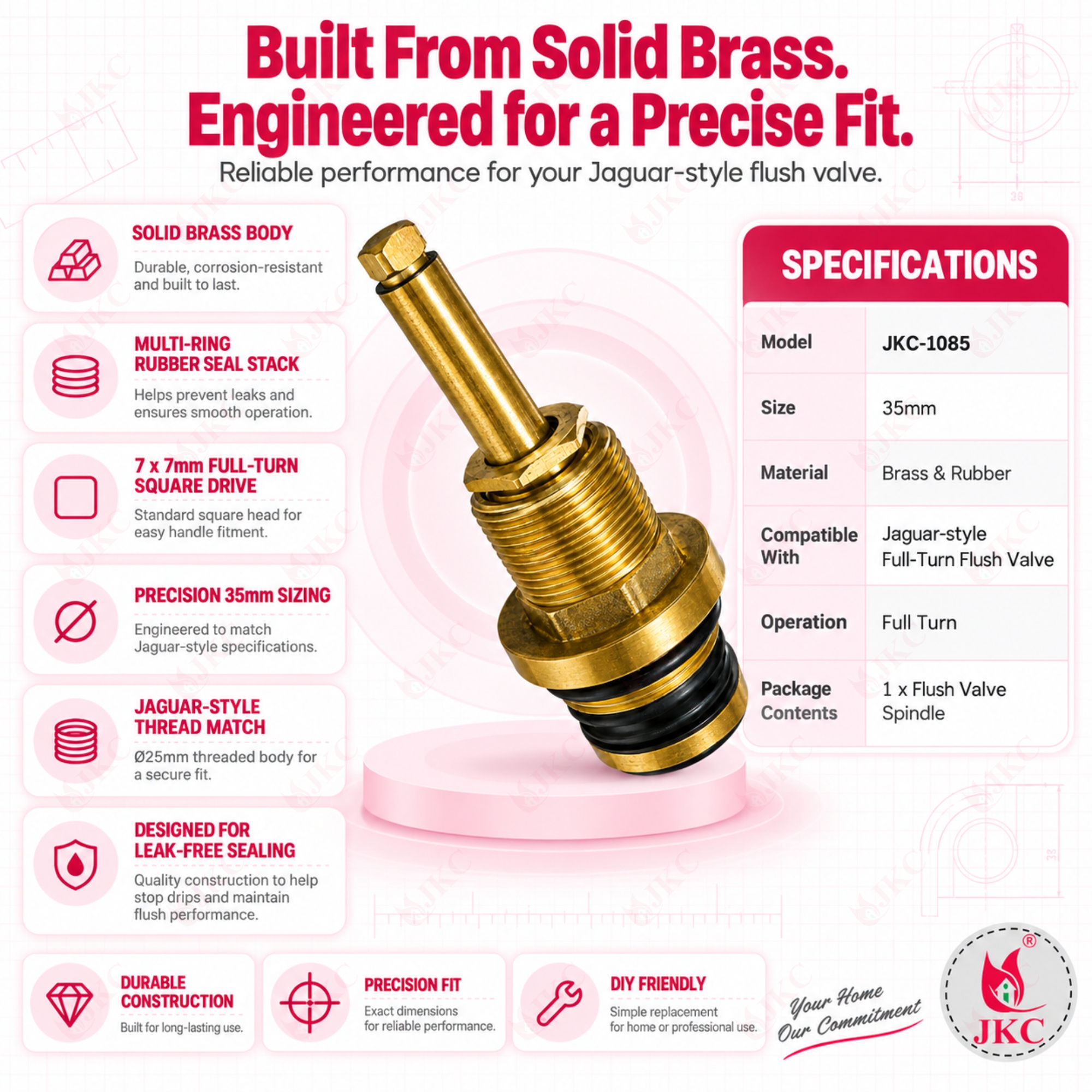 1085 – Jaquar Flush Spindle (3) jaguar type flush valve spindle