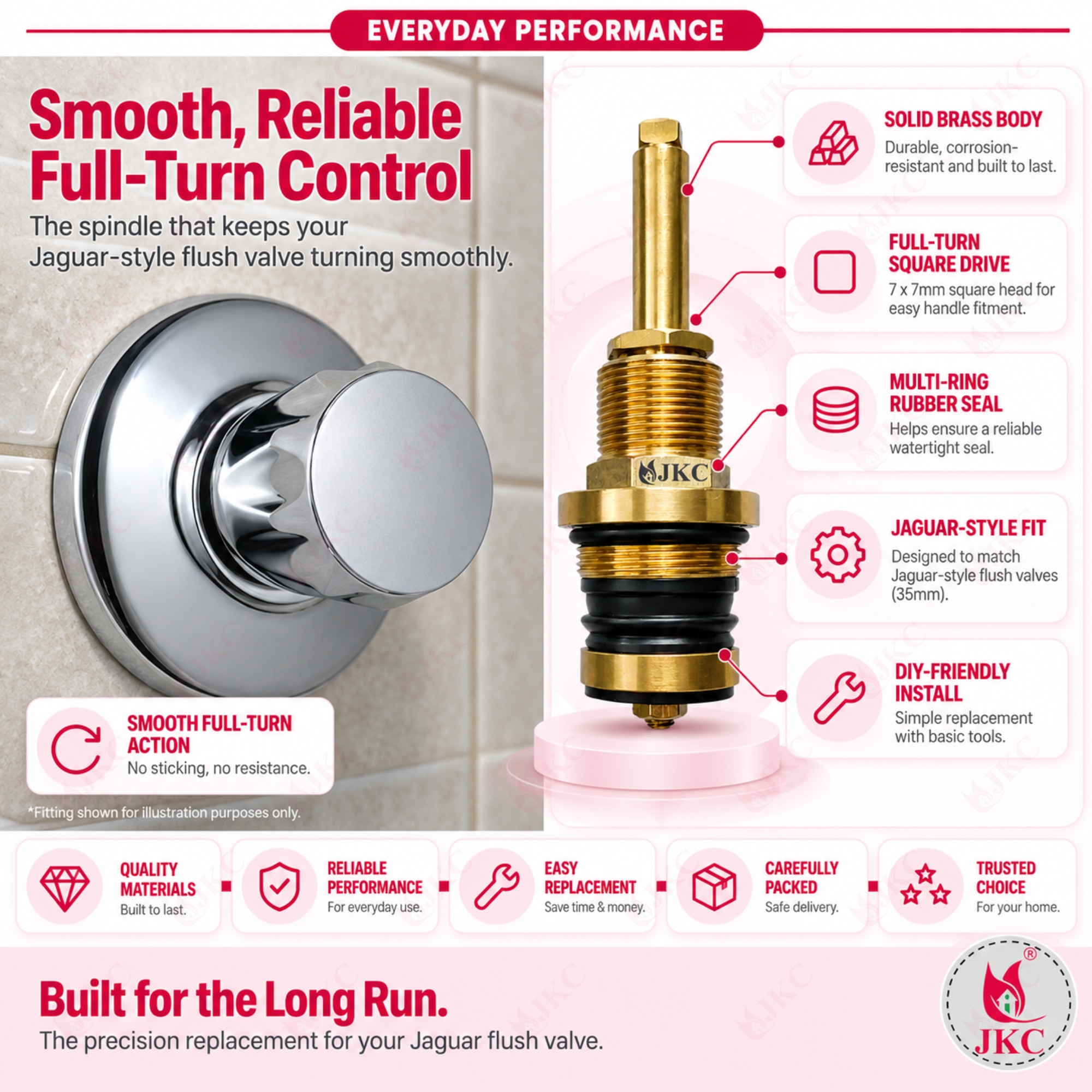 1085 – Jaquar Flush Spindle (6) jaguar type flush valve spindle