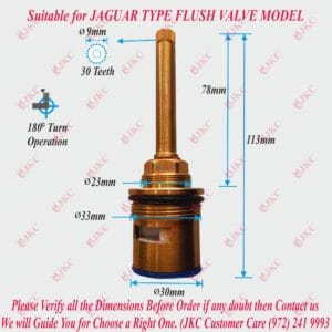 JKC Jaguar Type Flush Valve Spindle - 33mm (JKC-1088)