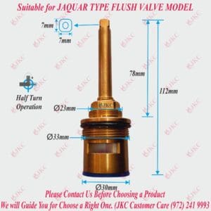 JKC Jaguar Type Flush Valve Spindle - 33mm (JKC-1089)