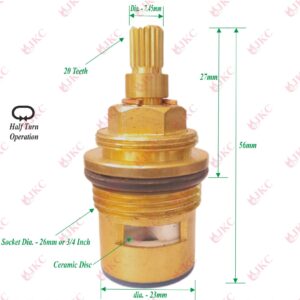 JKC Plumber Type Water Tap Spindle - 3/4" (JKC-1146)