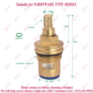 JKC Parryware Type Water Tap Spindle - (JKC-1140)