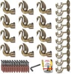 JKC Peacock Curtain Brackets and Holders, Suitable for 1inch Curtain Rod - Pack of 12