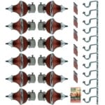 JKC SS and ABS Curtain Brackets and Holders, Suitable for 1inch Curtain Rod - Pack of 12