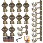 JKC Whirl Curtain Brackets and Holders, Suitable for 1inch Curtain Rod - Pack of 10