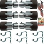 JKC Wooden Curtain Brackets and Holders, Suitable for 1inch Curtain Rod - Pack of 6