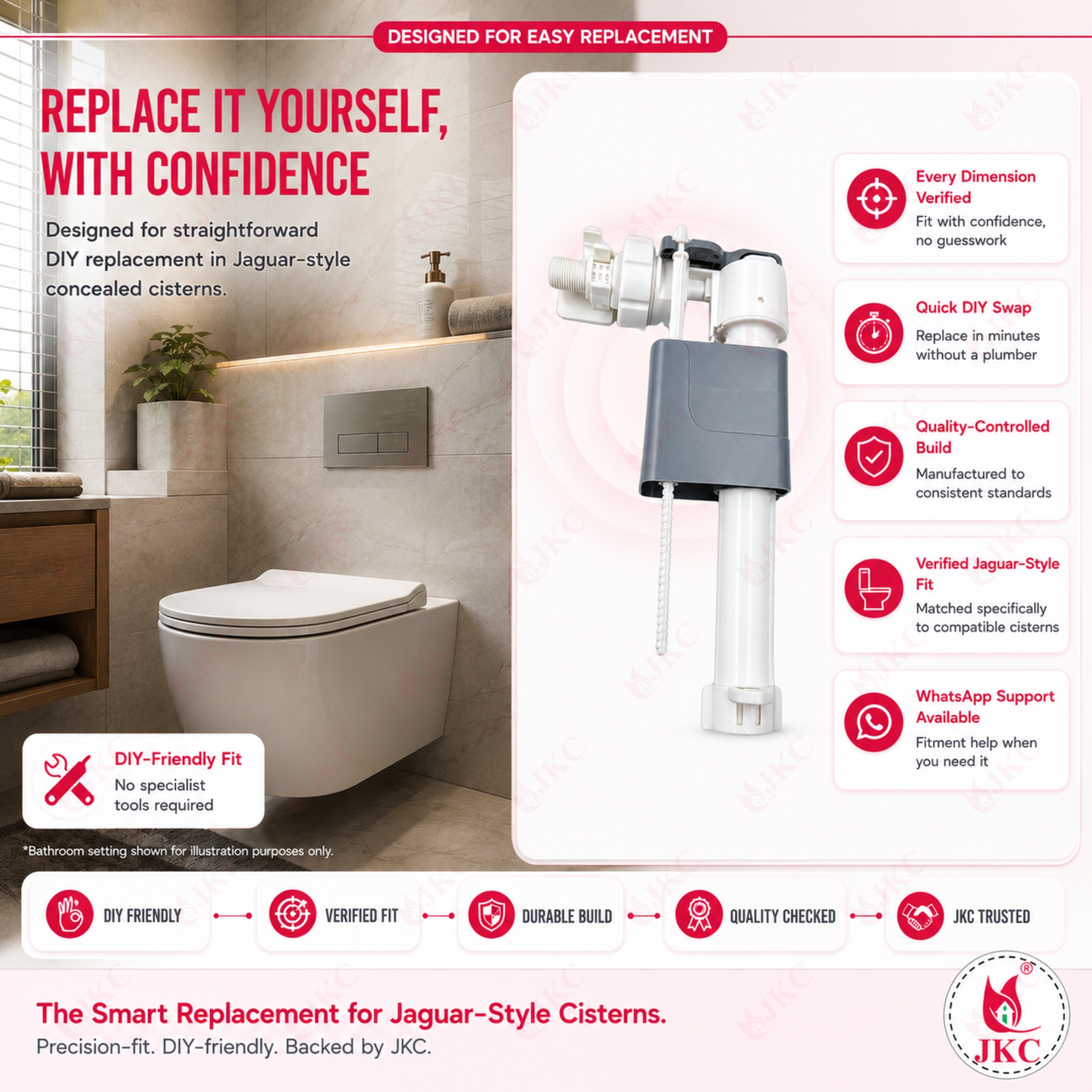 1060 – Ballcock For Jaguar Concealed Cistern (12) Ballcock for Concealed Cistern