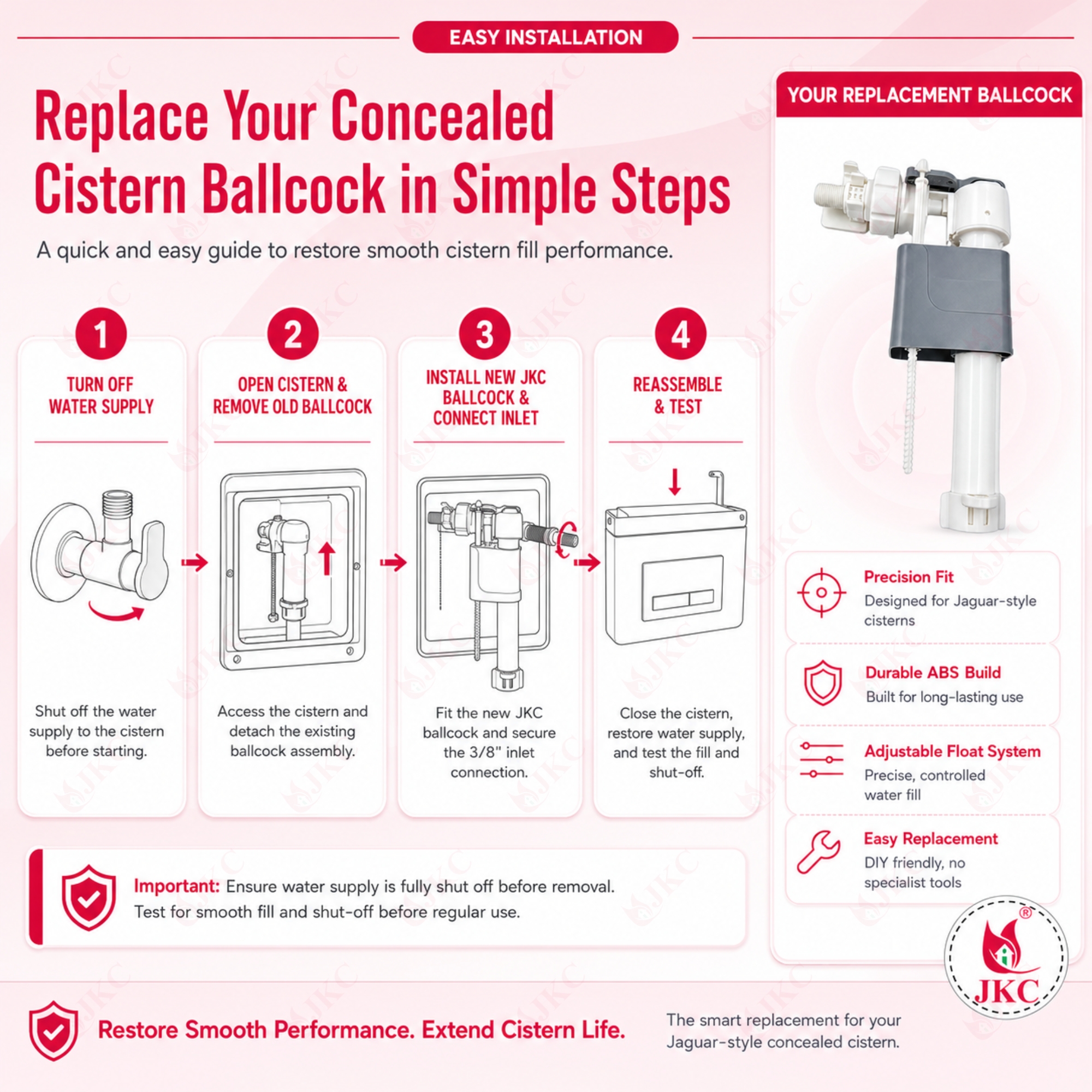 1060 – Ballcock For Jaguar Concealed Cistern (13) Ballcock for Concealed Cistern