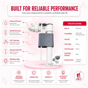 JKC Jaquar Type Ballcock for Concealed Cistern – (JKC-1060) Ballcock for Concealed Cistern