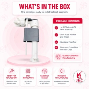 JKC Jaquar Type Ballcock for Concealed Cistern – (JKC-1060) Ballcock for Concealed Cistern