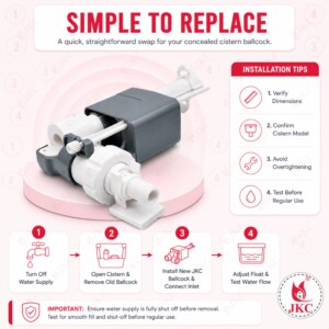 JKC Jaquar Type Ballcock for Concealed Cistern – (JKC-1060) Ballcock for Concealed Cistern