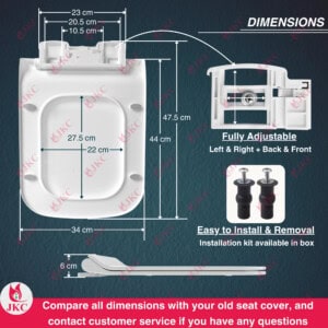 JKC Soft Close Toilet Seat Cover for Wallhung and One Piece WC (JKC-743TF) Toilet Seat cover