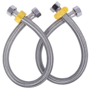 JKC Stainless Steel Geyser Connection Pipe for Hot and Cold Water 24inch (Pack of 2)