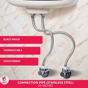 JKC Stainless Steel Geyser Connection Pipe for Hot and Cold Water 24inch (Pack of 2)