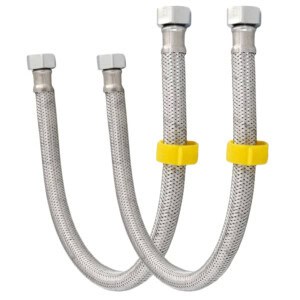 JKC Stainless Steel Geyser Connection Pipe for Hot and Cold Water 18 inch (Pack of 2)