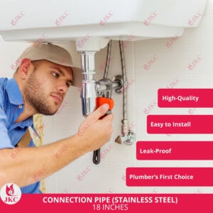 JKC Stainless Steel Geyser Connection Pipe for Hot and Cold Water 18 inch (Pack of 2)