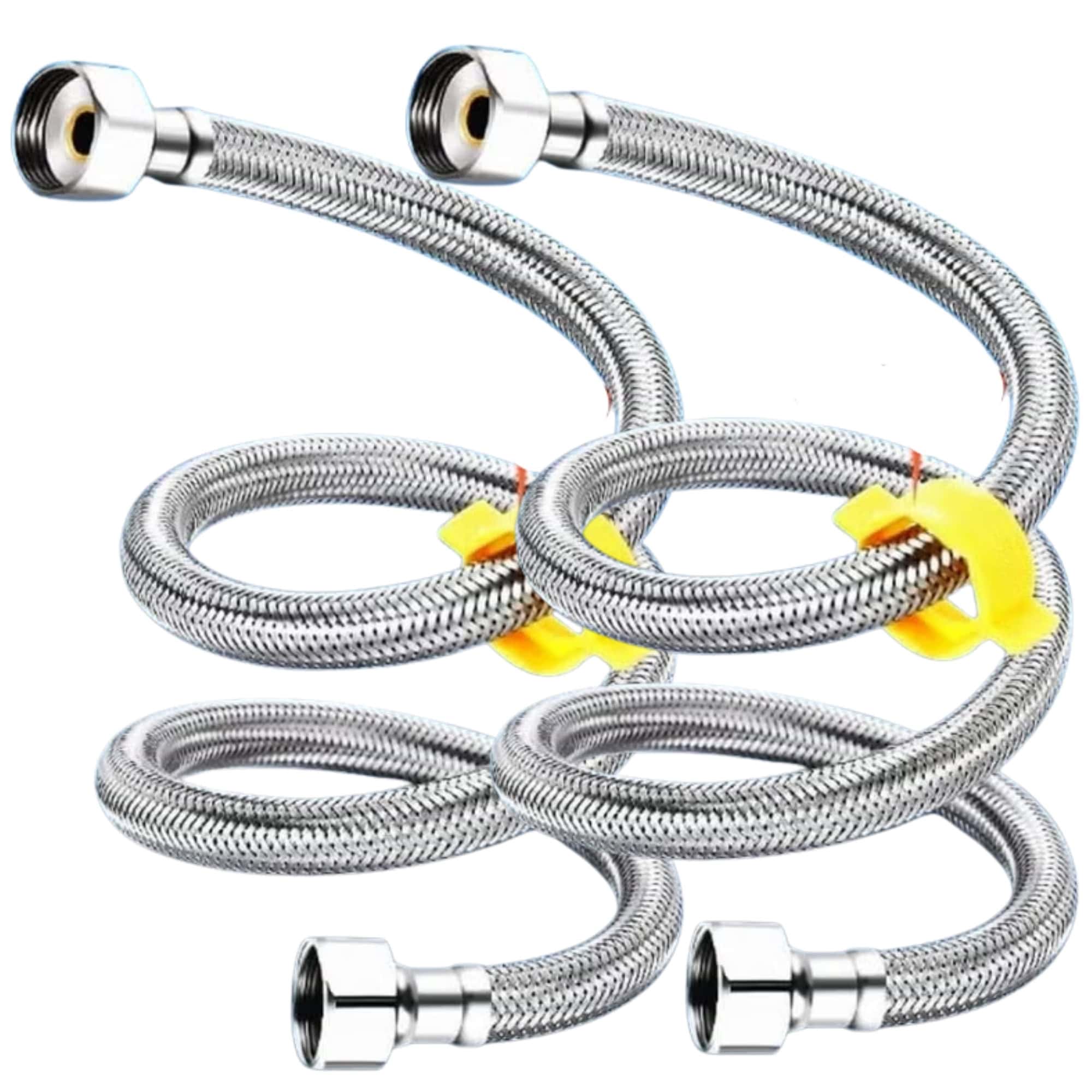 Geyser Pipe 36 Inch (1) JKC Stainless Steel Geyser Connection Pipe for Hot and Cold Water 36inch (Pack of 2)