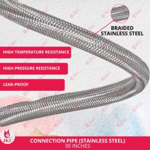 JKC Stainless Steel Geyser Connection Pipe for Hot and Cold Water 30inch (Pack of 2)