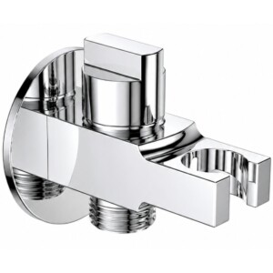 JKC Brass Angle Cock with Hook – Health Faucet Holder & Wall Flange ( 203_ST_Angle_Cock )