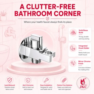 JKC Brass Angle Cock with Hook – Health Faucet Holder & Wall Flange ( 203_ST_Angle_Cock ) JKC Brass Angle Cock with Hook – Health Faucet Holder & Wall Flange ( 203_ST_Angle_Cock )