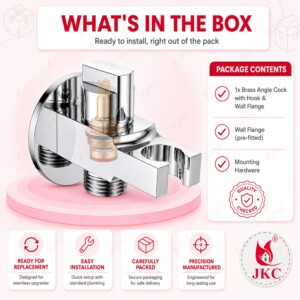 JKC Brass Angle Cock with Hook – Health Faucet Holder & Wall Flange ( 203_ST_Angle_Cock ) JKC Brass Angle Cock with Hook – Health Faucet Holder & Wall Flange ( 203_ST_Angle_Cock )