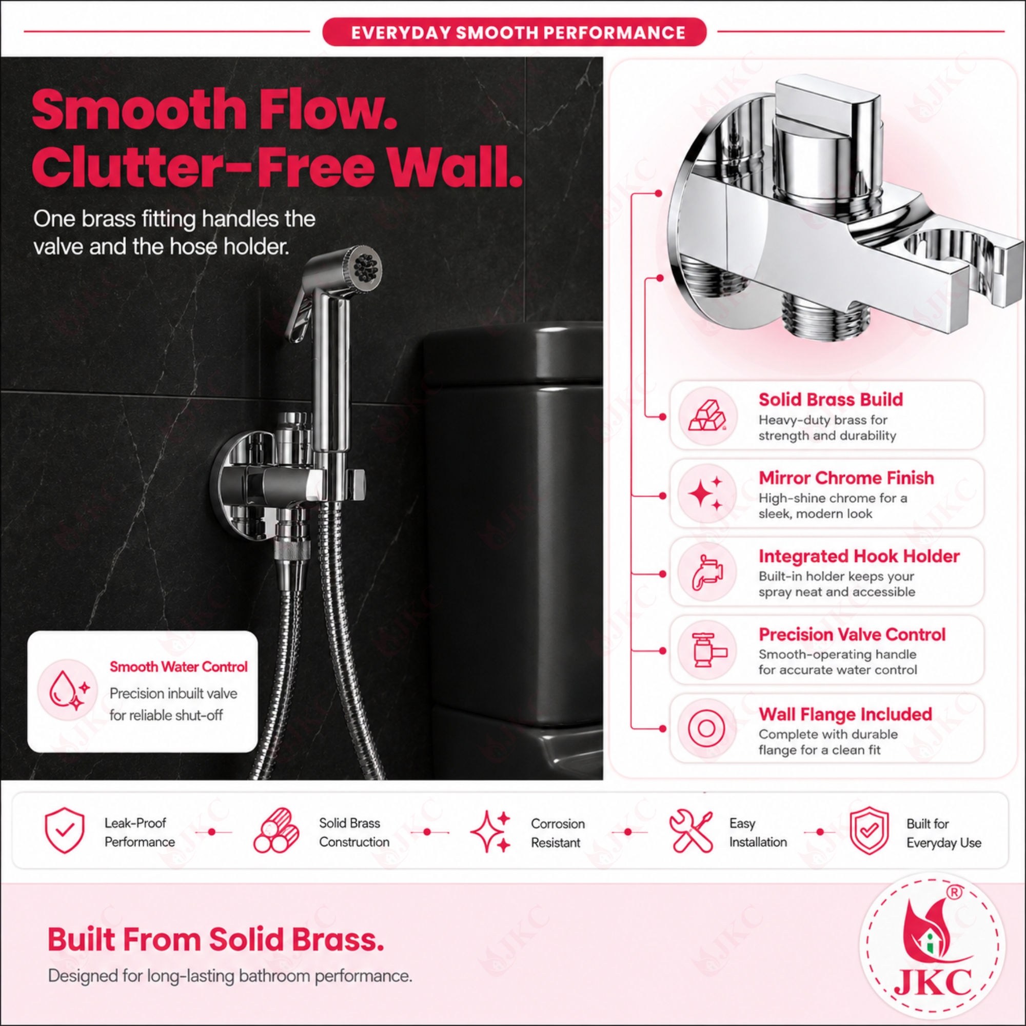203_ST_Angle_Cock – Angle Cock with Shower Stand (7) JKC Brass Angle Cock with Hook – Health Faucet Holder & Wall Flange ( 203_ST_Angle_Cock )