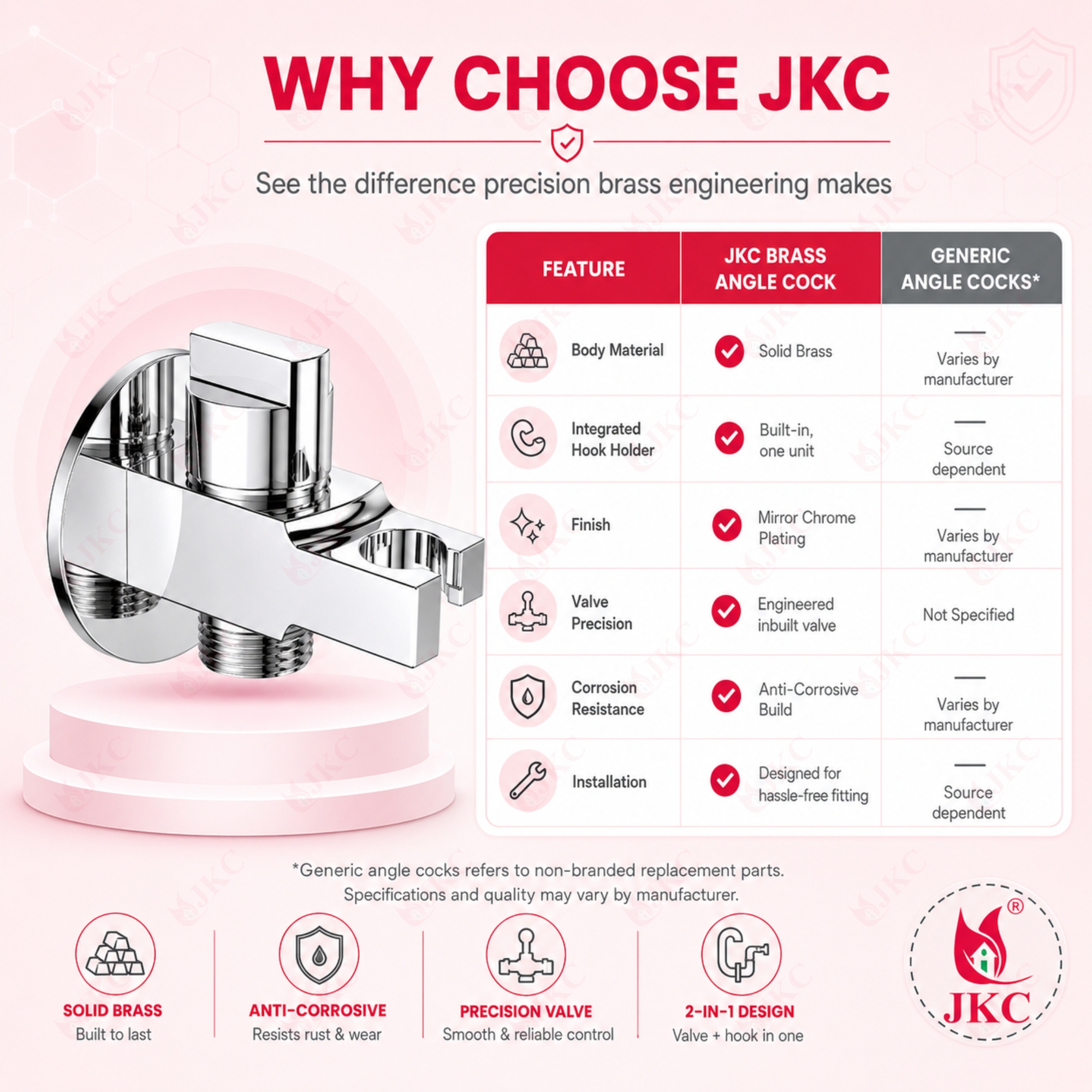 203_ST_Angle_Cock – Angle Cock with Shower Stand (9) JKC Brass Angle Cock with Hook – Health Faucet Holder & Wall Flange ( 203_ST_Angle_Cock )