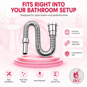 JKC Flexible Chrome PVC Waste Pipe 1¼ Inch (JKC-CWP_910 CP) JKC Flexible Chrome PVC Waste Pipe 1¼ Inch (JKC-CWP_910 CP)