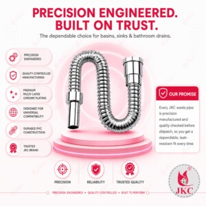 JKC Flexible Chrome PVC Waste Pipe 1¼ Inch (JKC-CWP_910 CP) JKC Flexible Chrome PVC Waste Pipe 1¼ Inch (JKC-CWP_910 CP)