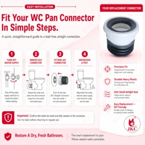 JKC Straight WC Pan Connector 110mm/4 inch ( WC_STRAIGHT_CONN ) Toilet Waste Pipe Connector