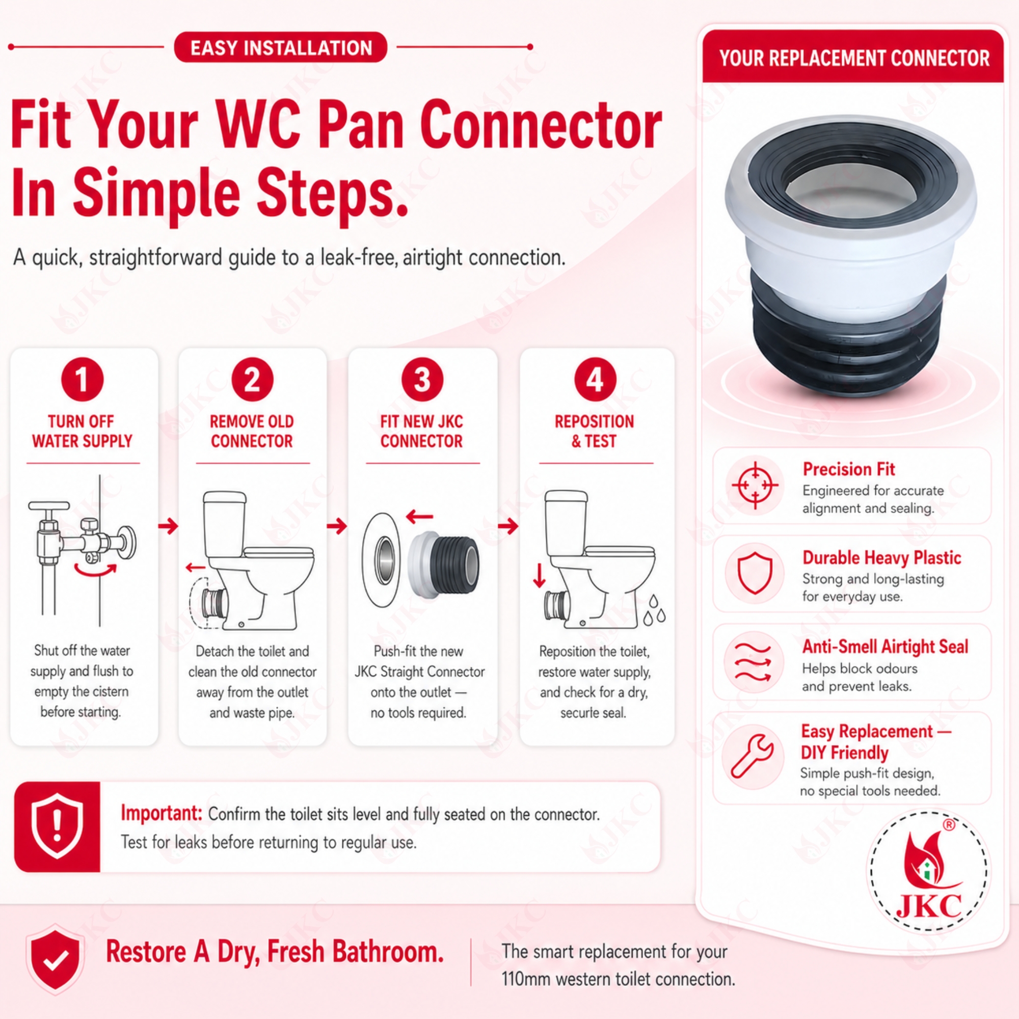 WC_STRAIGHT_CONN – Plastic WC Straight Connector (13) Toilet Waste Pipe Connector