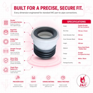 JKC Straight WC Pan Connector 110mm/4 inch ( WC_STRAIGHT_CONN ) Toilet Waste Pipe Connector