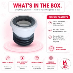 JKC Straight WC Pan Connector 110mm/4 inch ( WC_STRAIGHT_CONN ) Toilet Waste Pipe Connector