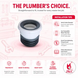 JKC Straight WC Pan Connector 110mm/4 inch ( WC_STRAIGHT_CONN ) Toilet Waste Pipe Connector